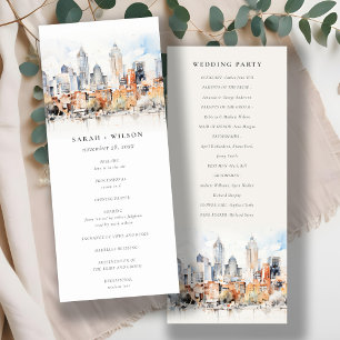 Convite Programa de Casamento Skyline Chic Denver Colorado