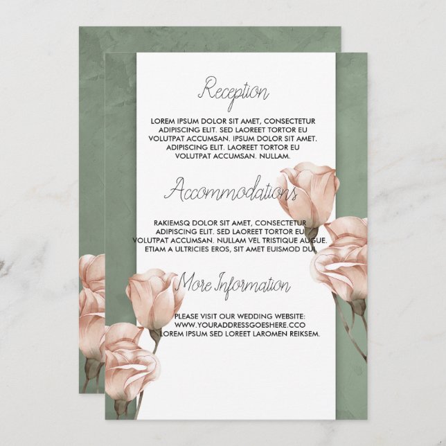 Convite programa de casamento Trendy Greenery (Frente/Verso)