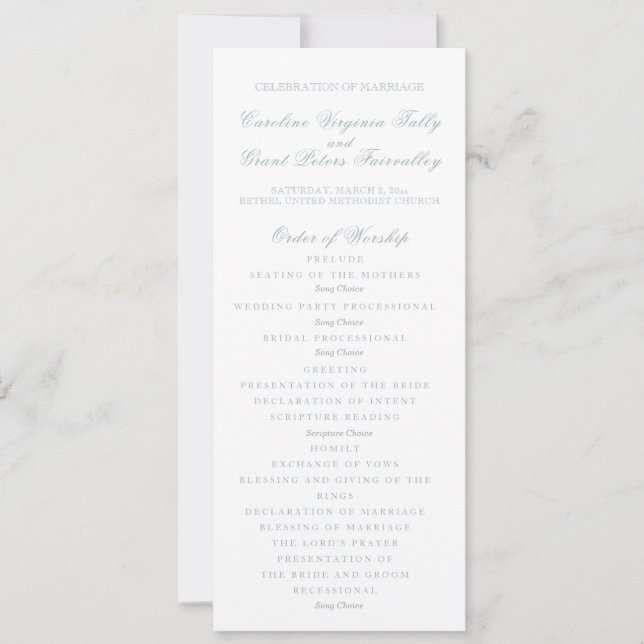 Convite Programa de Cerimônia Clássico (Frente)