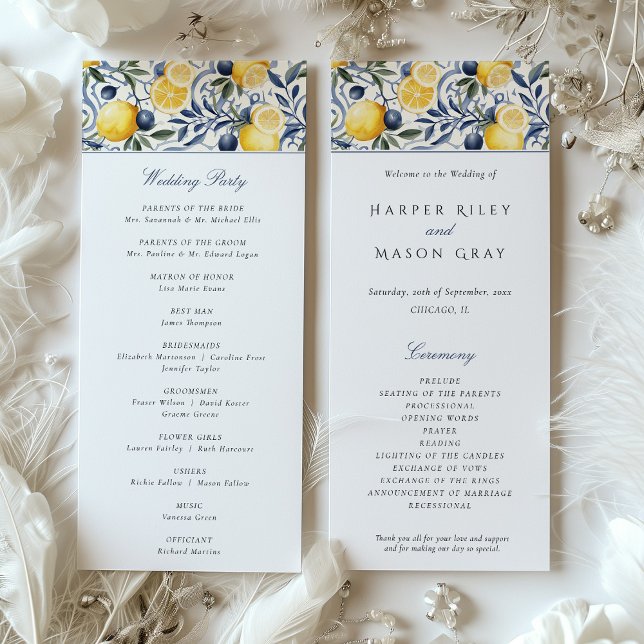 Convite Programa de Cerimônia de Casamento (Criador carregado)