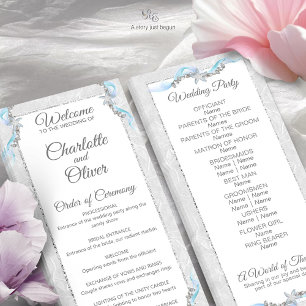 Convite Programa de Cerimônia de Casamento de Praia de Sta