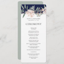 Programa de Cerimônia de Casamento do Jardim Blush