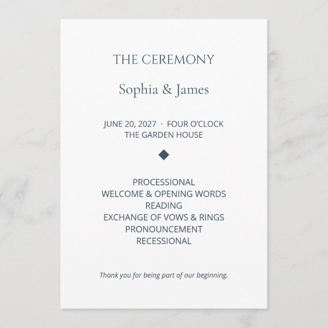 Convite Programa de Cerimônia de Casamento Editável Aisle  (Frente)