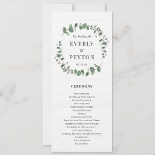 Convite Programa de Cerimônia de Casamento em Verde Russo