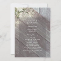 Programa de Cerimônia de Casamento Floral em Madei