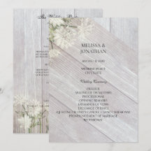 Programa de Cerimônia de Casamento Floral Moderno 