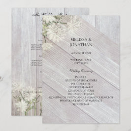 Convite Programa de Cerimônia de Casamento Floral Moderno