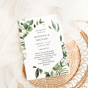 Convite Programa de Cerimônia de Casamento Russo de Folhas