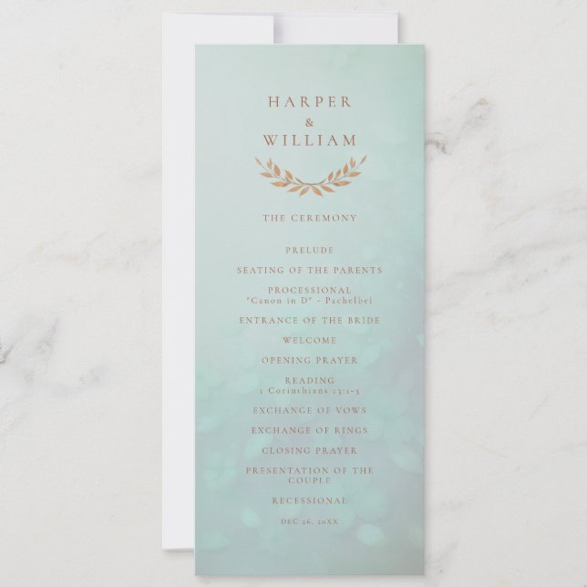 Convite Programa de cerimônia floral do Sofa (Frente)