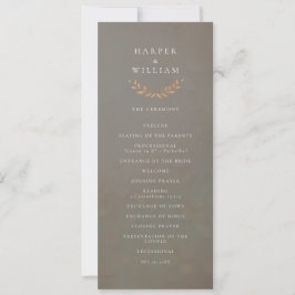 Convite Programa de cerimônias de casamento marrom
