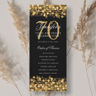 Convite Programa de Festa de Aniversário de 70 anos Elegan