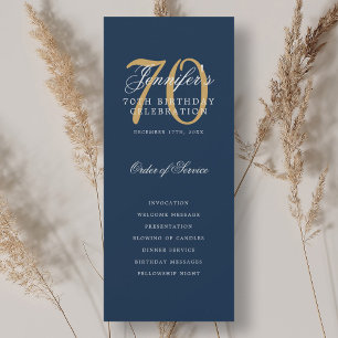 Convite Programa de Festa de Aniversário de 70 anos Elegan