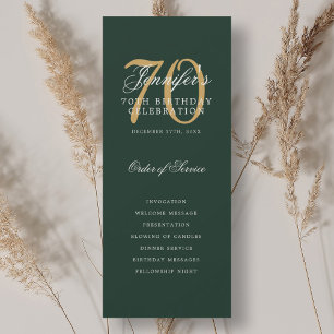 Convite Programa de Festa de Aniversário de 70 anos Elegan