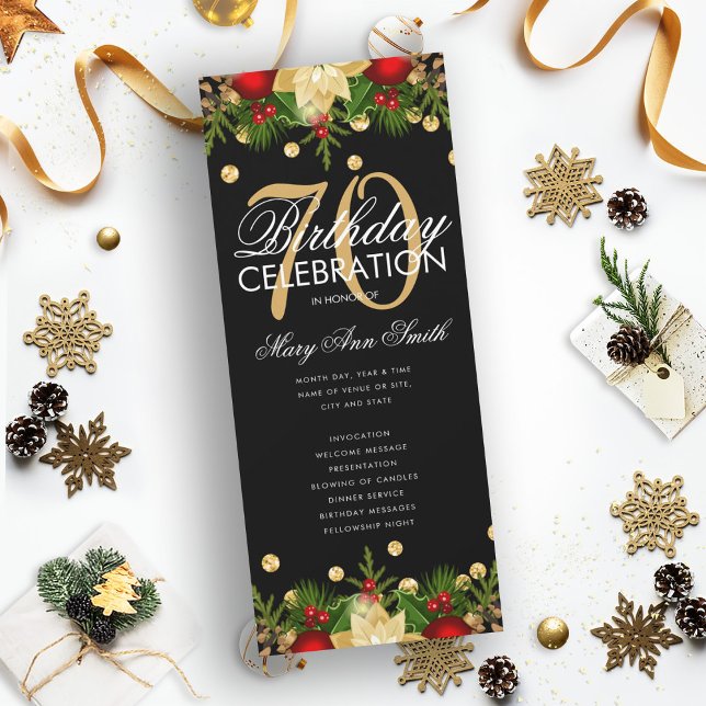 Convite Programa de Festa de aniversário de 70 de Férias D (Criador carregado)