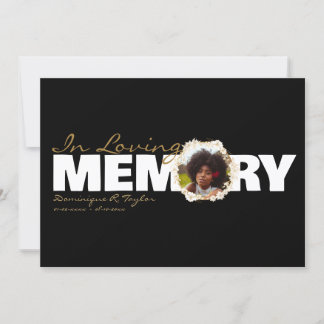 Convite Programa de Funeral com Foto em Memória Carinhosa