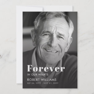 Convite Programa de Funeral de Foto Simples Para Sempre em