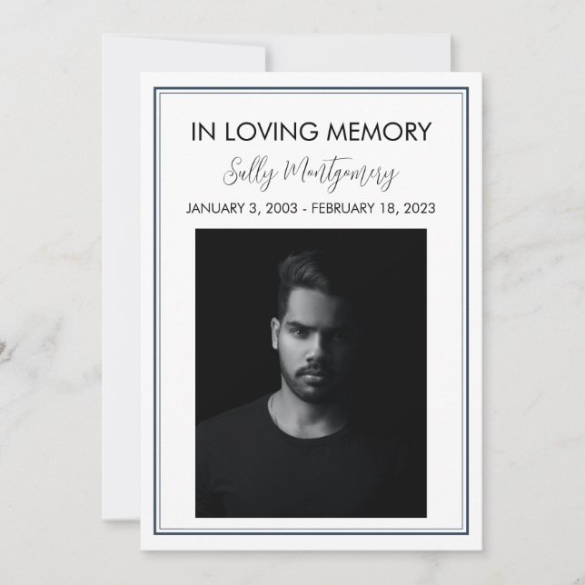 Convite Programa de funeral simples na fronteira (Frente)