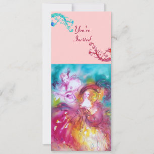 Convite Programa de Mascarada de PIERROT e ARLECCHINA