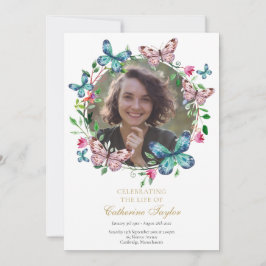 Convite Programa de Ordem de Serviço de Funeral com Foto d