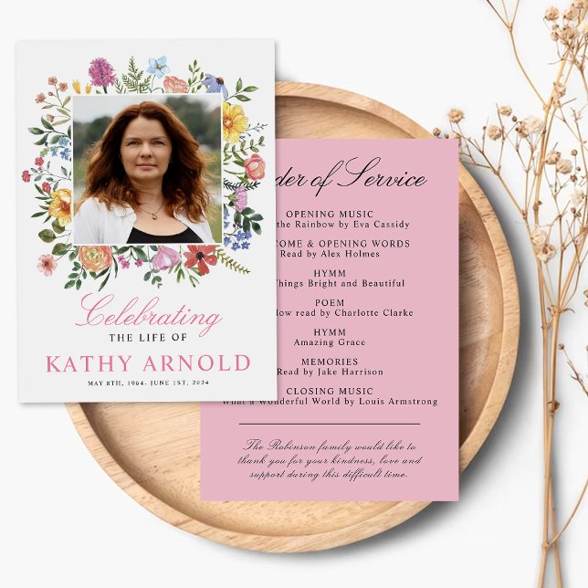 Convite Programa de Ordem de Serviço Funeral Floral Elegan (Criador carregado)