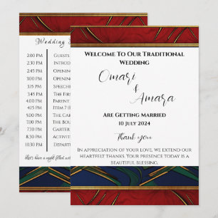 Convite Programa de Recepção de Casamento Afrocentrado Det