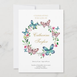 Convite Programa de Serviço Funeral de Borboletas
