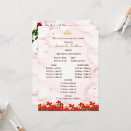Convite Programa editável de Celebração de Quinceanera Ver