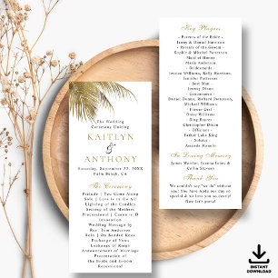 Convite Programa Elegante de Casamento de Palmeiras Tropic