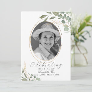 Convite Programa Eucalyptus Photo Funeral Order