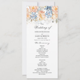 Convite Programa Floral de Casamento Azul por Blush