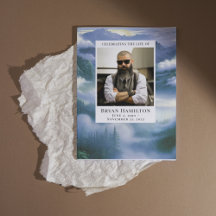 Programa Funeral Cloudy Nature Watercolor