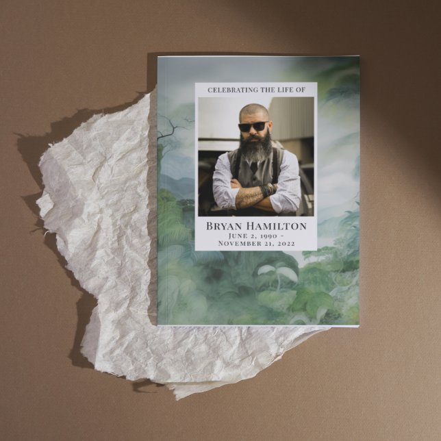 Convite Programa Funeral de Mistura de Aquarelas (Criador carregado)