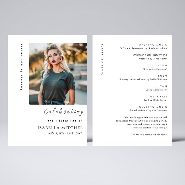 Convite Programa Funeral de Ordem de Serviço Elegante (Criador carregado)