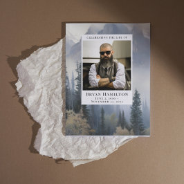 Convite Programa Funeral Florestal das Montanhas Watercolo