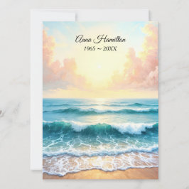 Convite Programa Funeral Ocean Sunrise