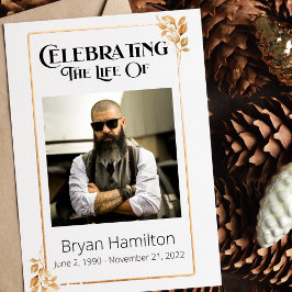 Convite Programa "Greenery Border Memorial Order Of Servic