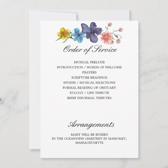 Convite Programa Memorial de Flores Selvagens 3 e 4 (Frente)