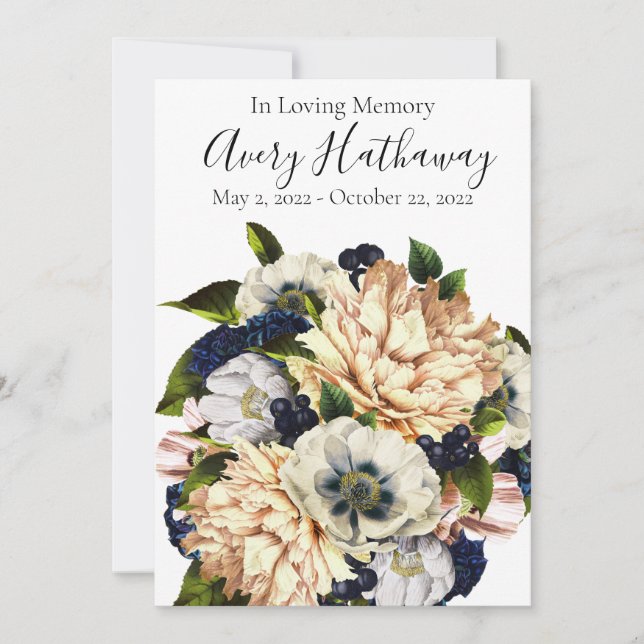 Convite Programa Memorial Funeral do Buquê Azul (Frente)