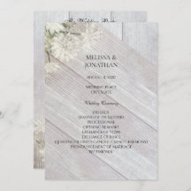 Programa Rustic Modern Floral de Cerimônia de Casa