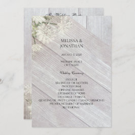 Convite Programa Rustic Modern Floral de Cerimônia de Casa