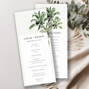 Convite Programa Rustic Tropical Beach Palm Trees Weding P