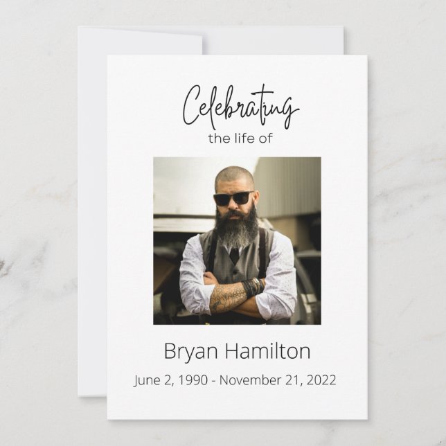 Convite Programa Simples de Celebração Funeral da Vida (Frente)