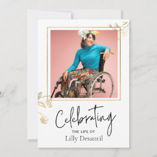 Convite Programa Simples de Memorial Funeral da Flor Perso