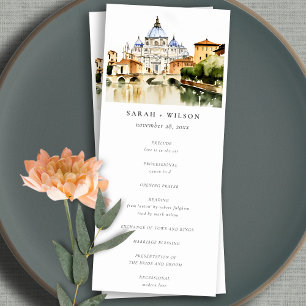 Convite Programa vaticano Roma Itália de Casamento Horizon