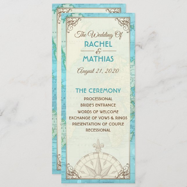 Convite Programa viagem Wedding (Frente/Verso)