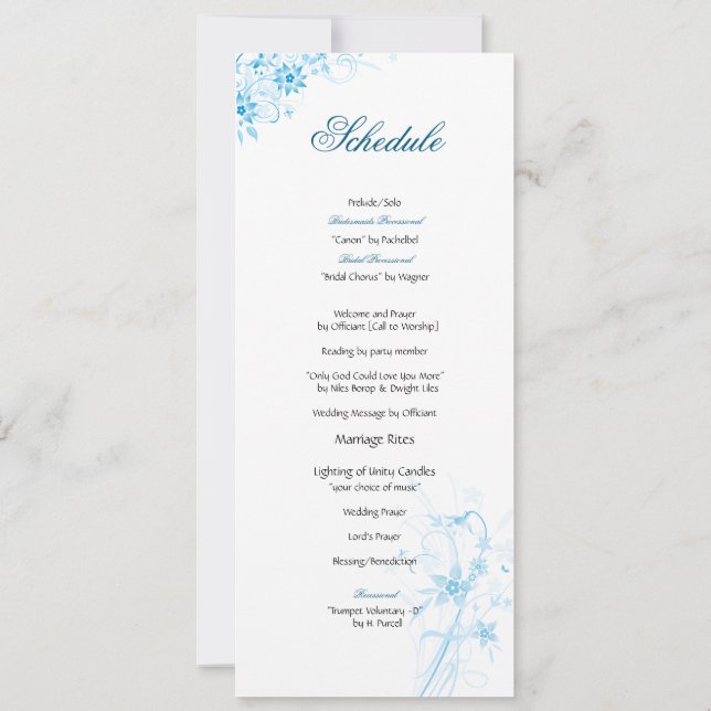 Convite Programação da flor da estrela azul (Verso)