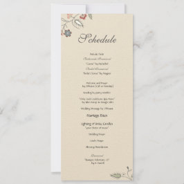 Convite Programação floral da afiação do vintage