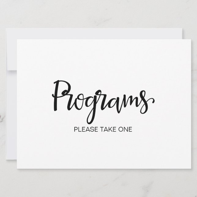 Convite Programas de Casamento Por Favor Pegue Um Sinal (Frente)