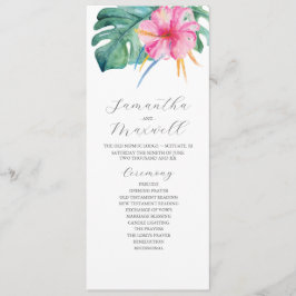 Convite Programas de Casamento Tropicais Flor de Hibisco R