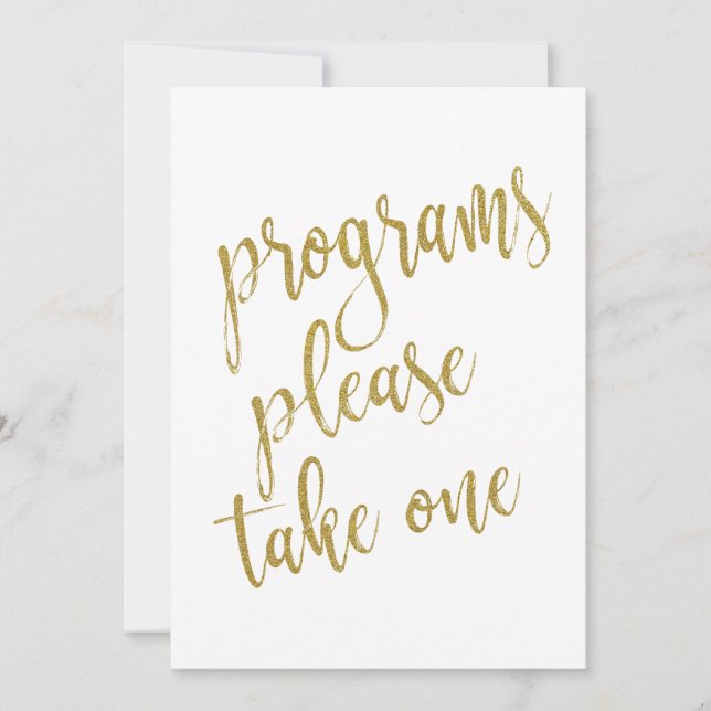 Convite Programas Por Favor Leve Um Sinal Dourado Acessíve (Frente)